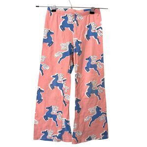 MINI RODINI Horse Print Flared Pants Pink Girls Sz 5-7Y